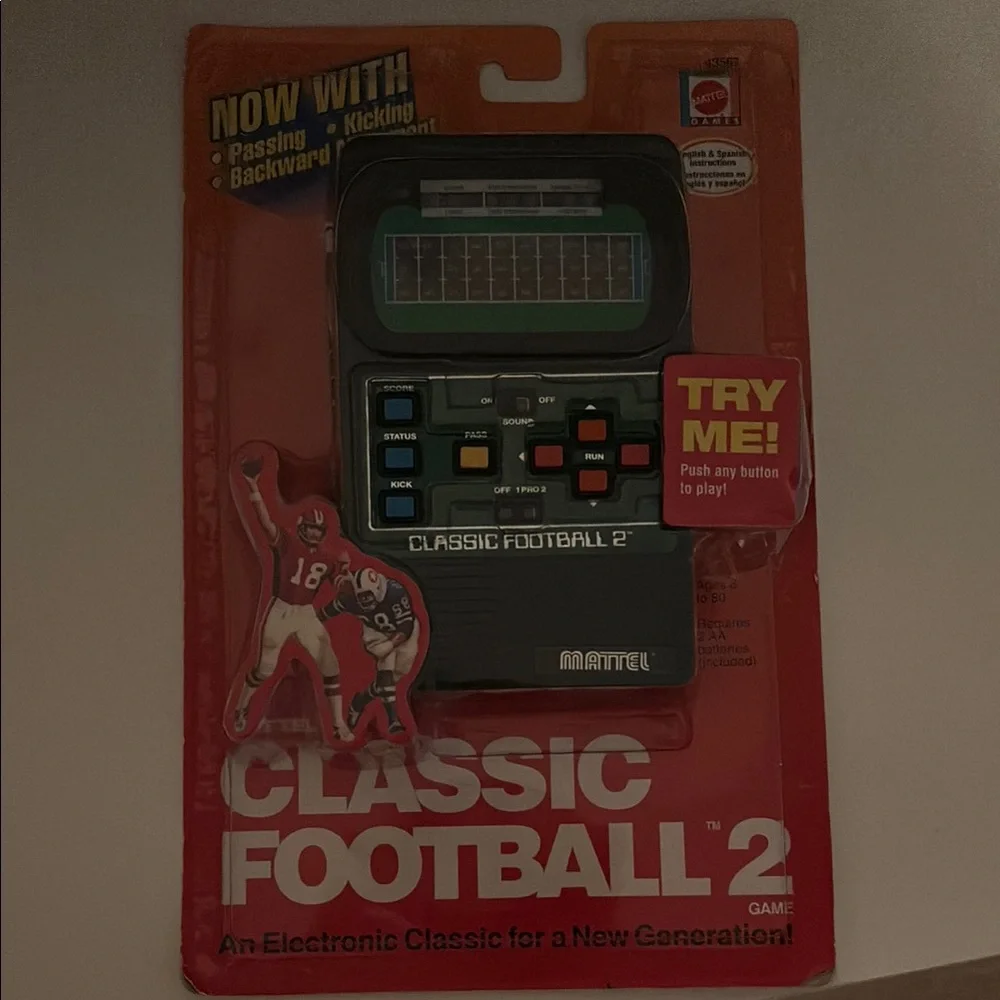 Mattel Classic Football 2 Game WORKING CONDITION